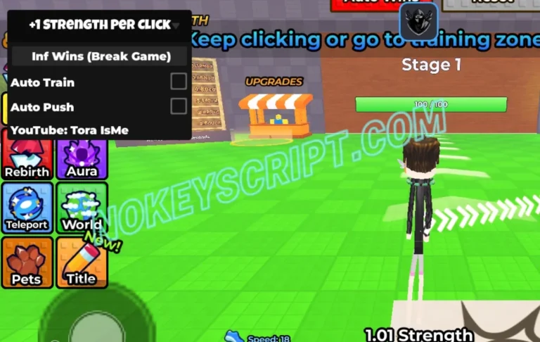 +1 Strength Per Click Script Tora IsMe [No Key] – INF Wins