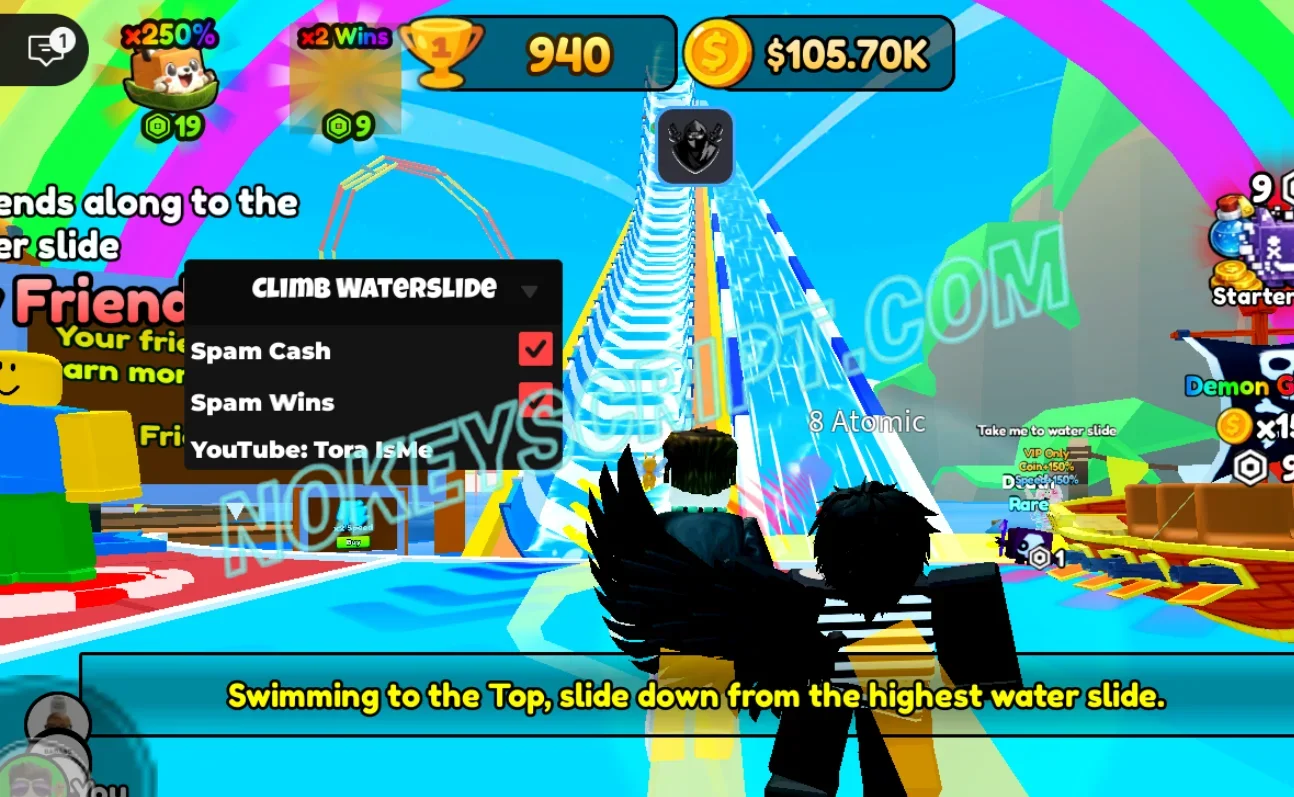 Climb Waterslide and Slide Script Tora IsMe [No Key] – INF Cash