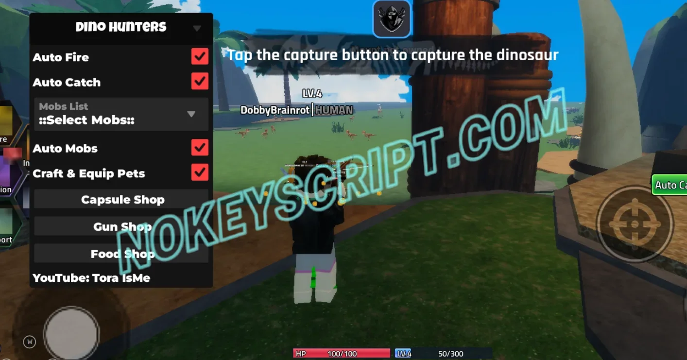 Dino Hunters Script Tora IsMe [No Key] – Auto Fire, Auto Mobs