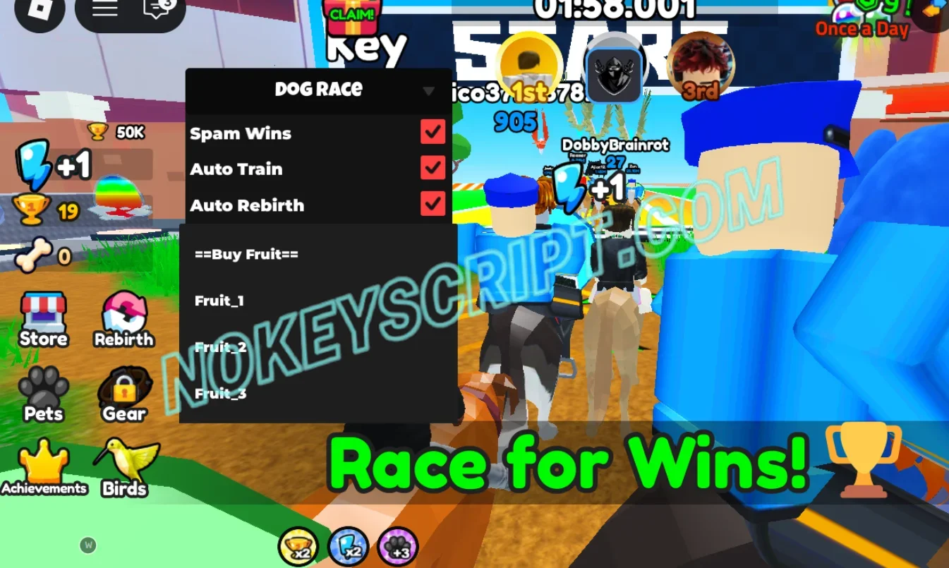 Dog Race Script Tora IsMe [No Key] – Spam Wins, Auto Train