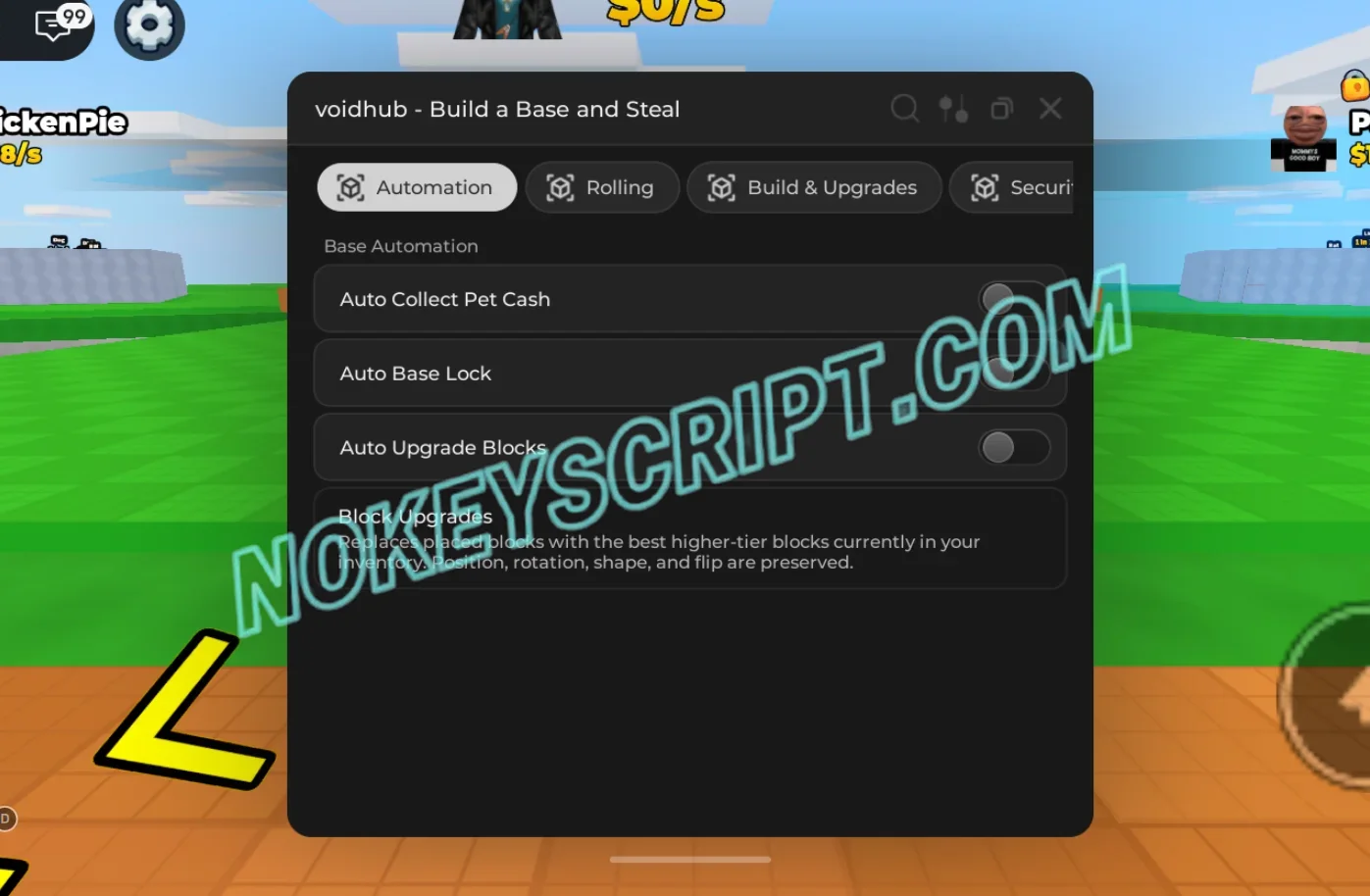 Build a Base and Steal Script Void Hub – Auto Collect Pet Cash
