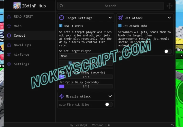 Missiles vs Cities Script IBDHP Hub [No Key] – Auto Attack